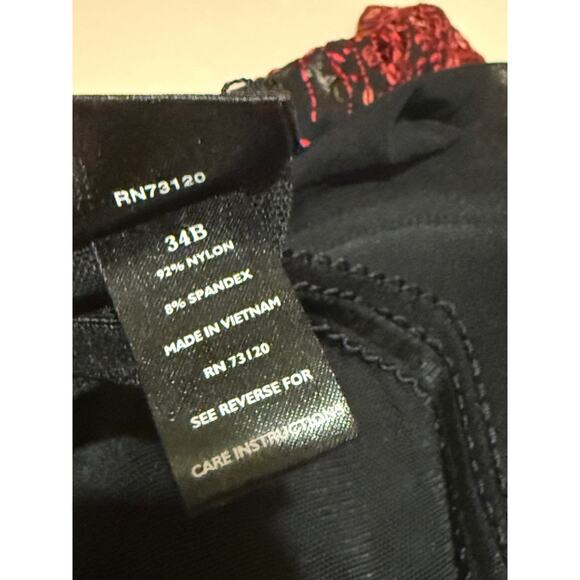 Frederick’s of Hollywood Bustier 34B Black Mesh Red Sequin Lace Trim Corset Top - Picture 4 of 8